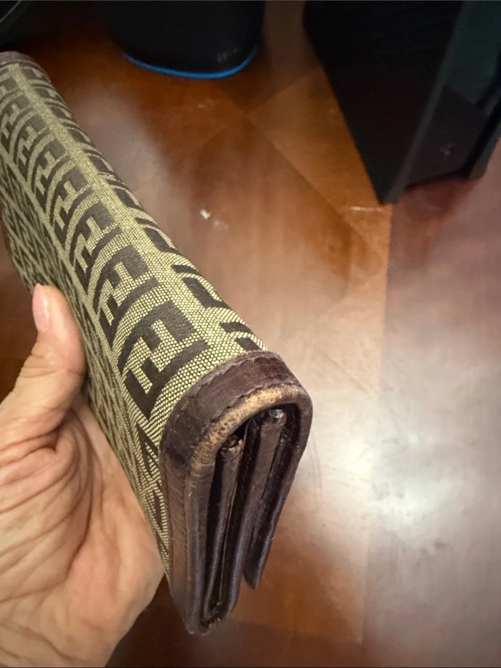 Fendi Brown and Tan Zucca Canvas Long Wallet